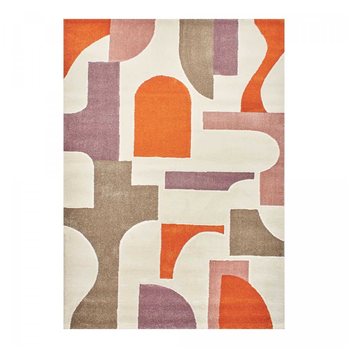 Tapis salon et chambre tissé motif géométrique ECHO 3