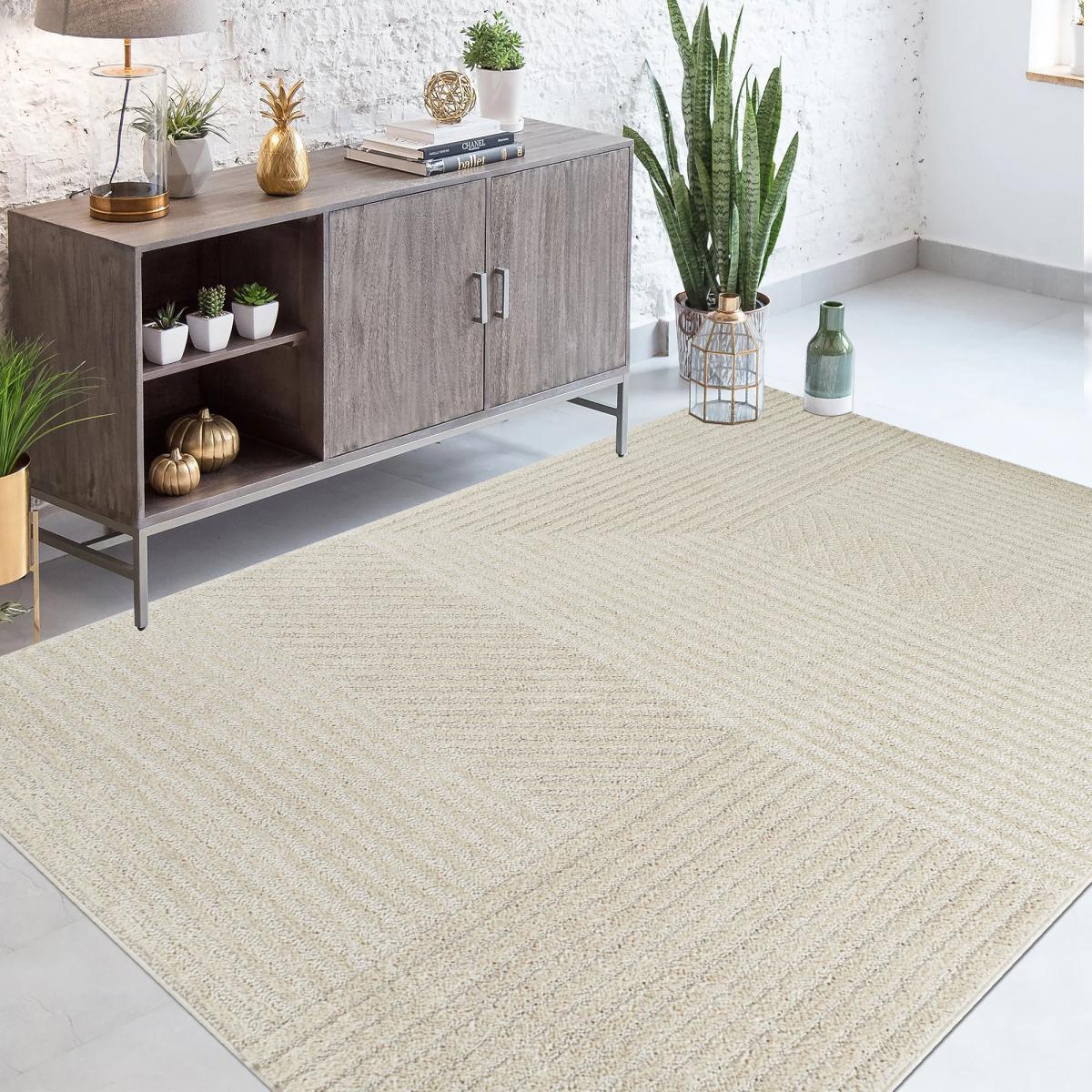 Tapis salon et chambre tissé motif géométrique ELEGANCE C — vue 3