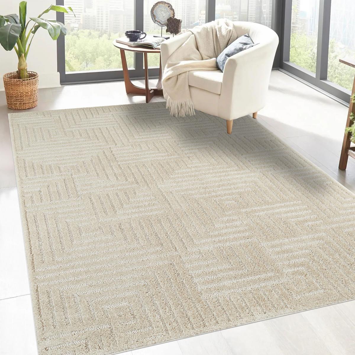 Tapis chambre tissé motif géométrique ELEGANCE D — vue 3