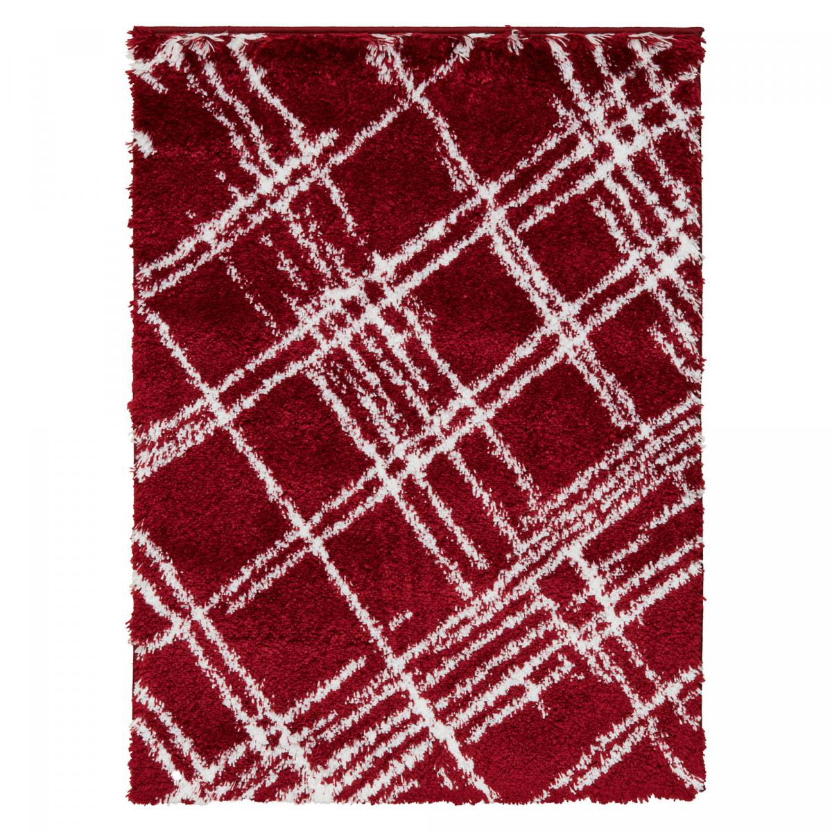 Tapis shaggy tissé motif géométrique EMBER 1