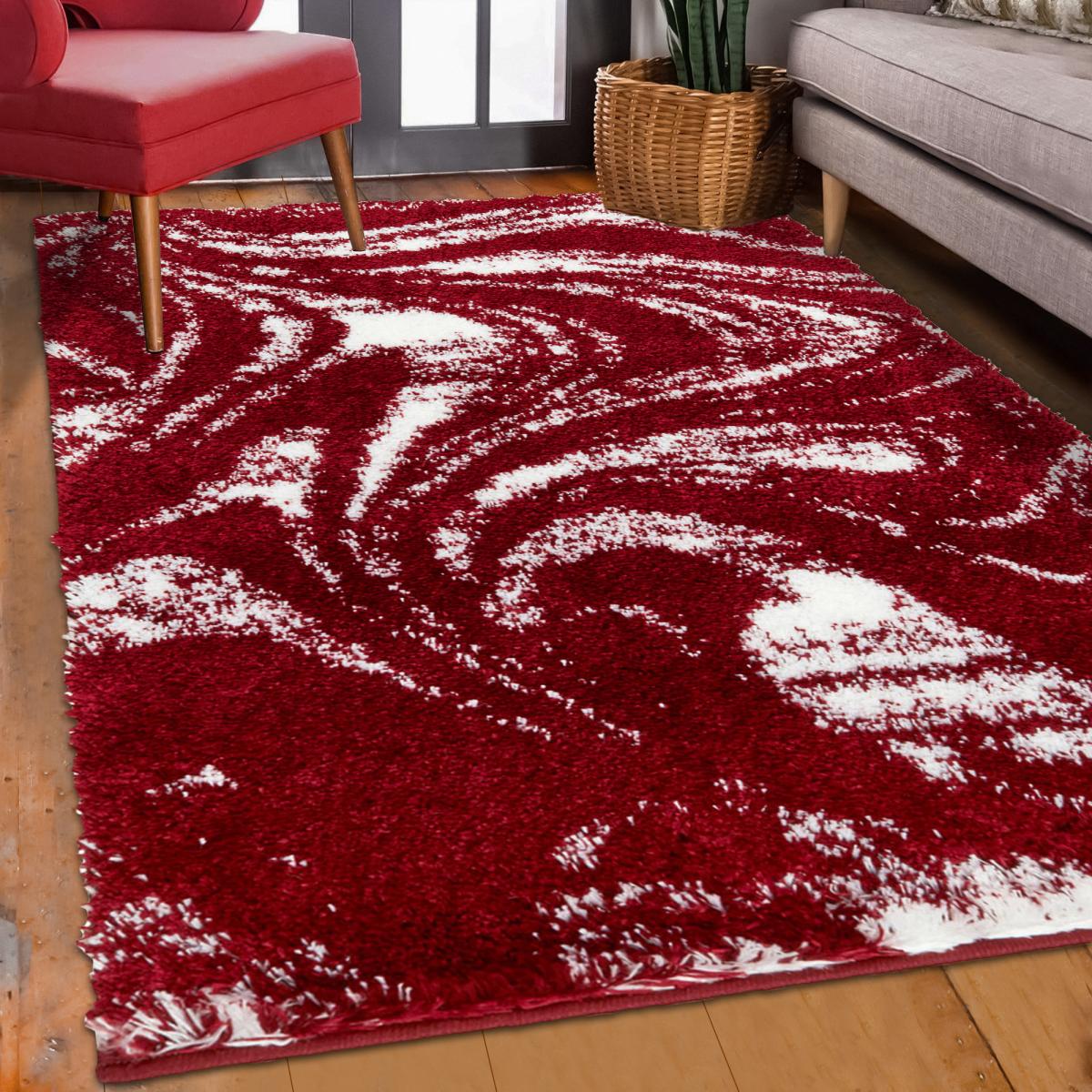 Tapis shaggy tissé motif abstrait EMBER 3 — vue 3