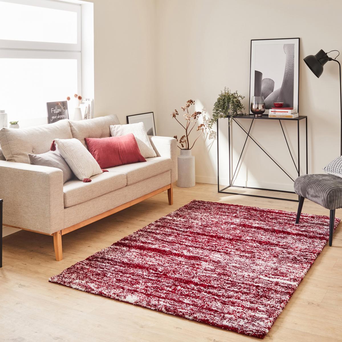 Tapis shaggy tissé motif faux uni EMBER — vue 3