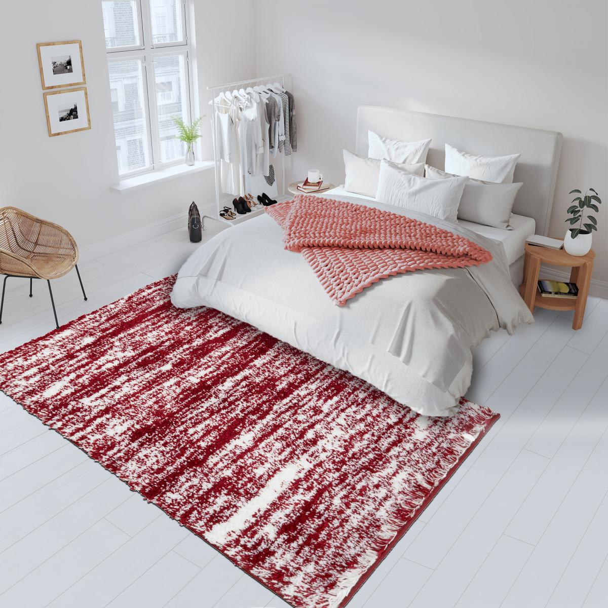 Tapis shaggy tissé motif faux uni EMBER — vue 6