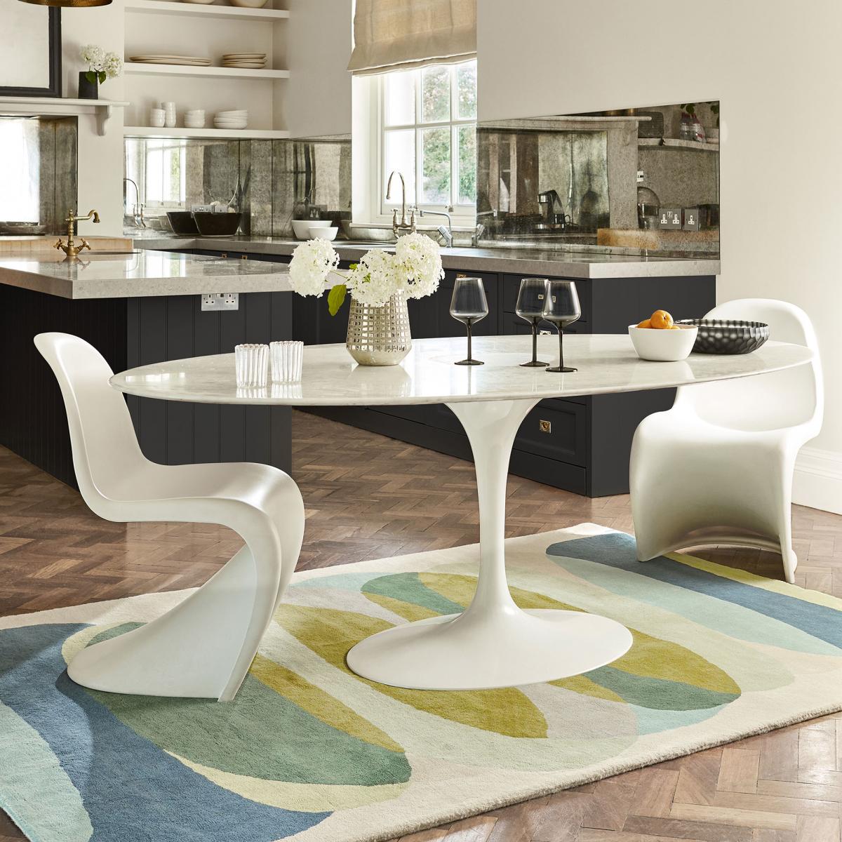 Tapis salon et chambre EMERALD, fait à la main motif géométrique — vue 3