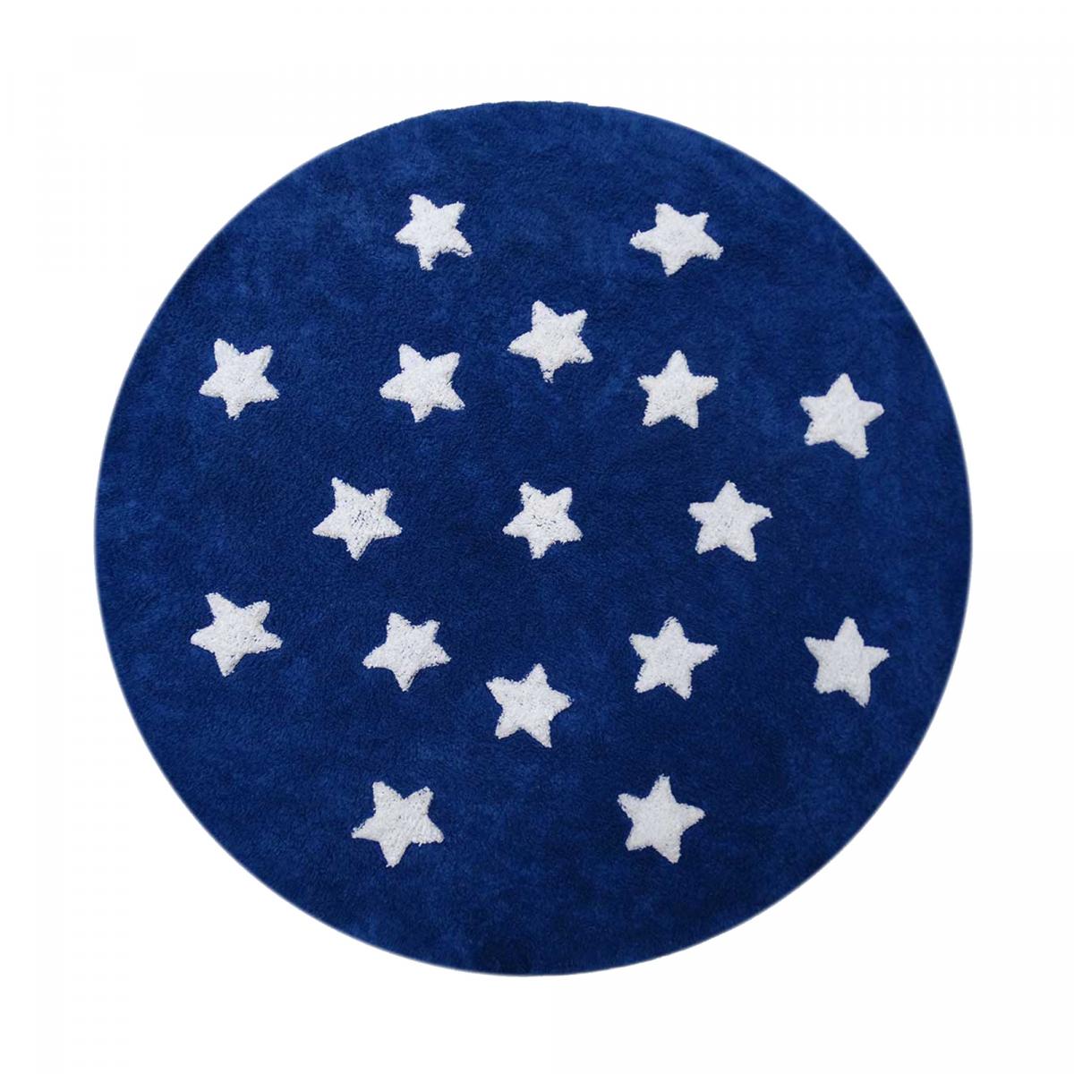 Tapis rond fait à la main en coton motif enfant ETOILE R