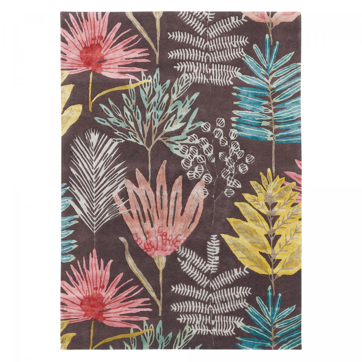 Tapis salon et chambre fait à la main en laine motif floral EPIC