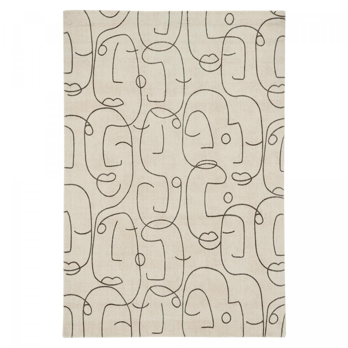 Tapis salon et chambre fait à la main en laine motif abstrait EPSILON