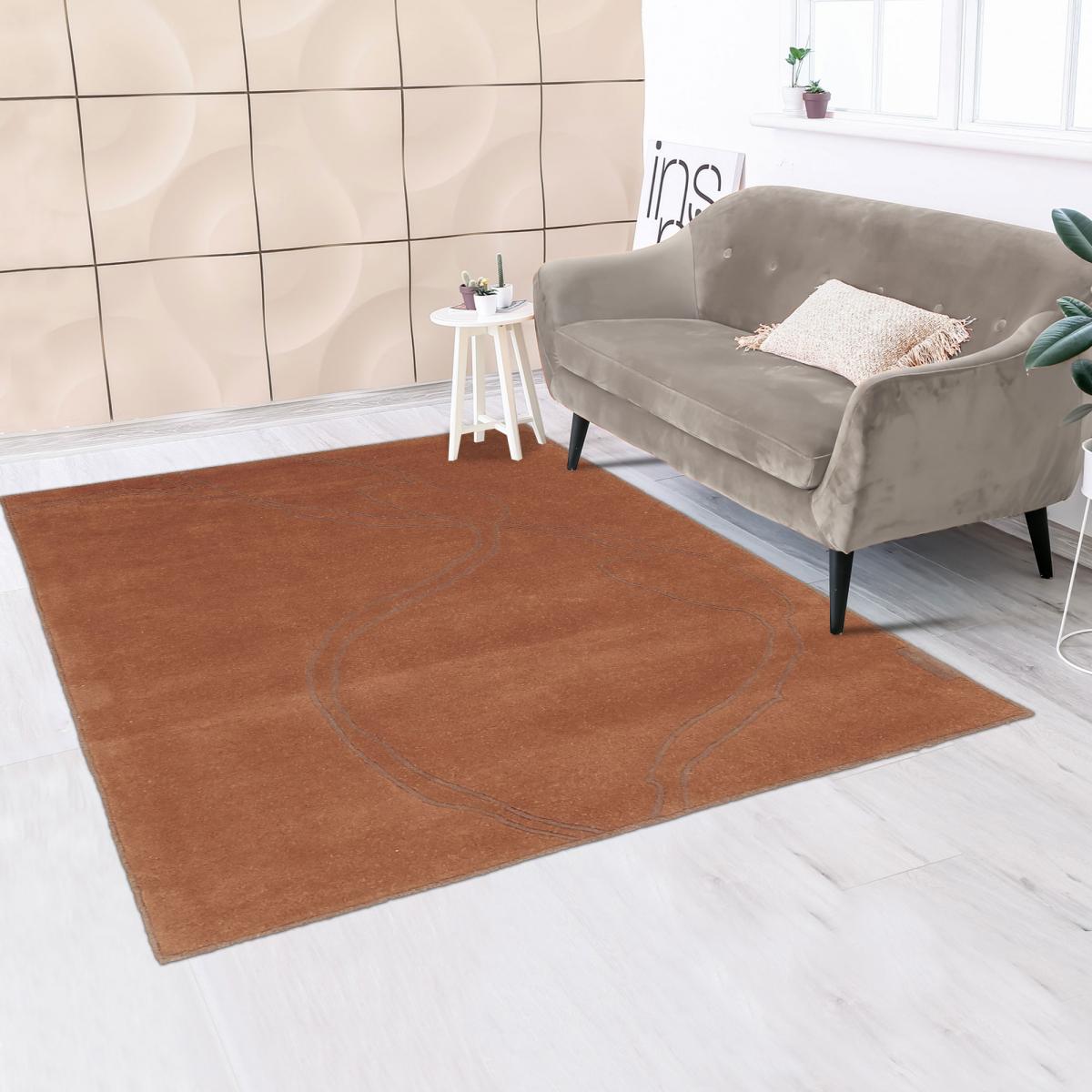 Tapis salon et chambre fait main en laine motif abstrait EXPREZA — vue 3
