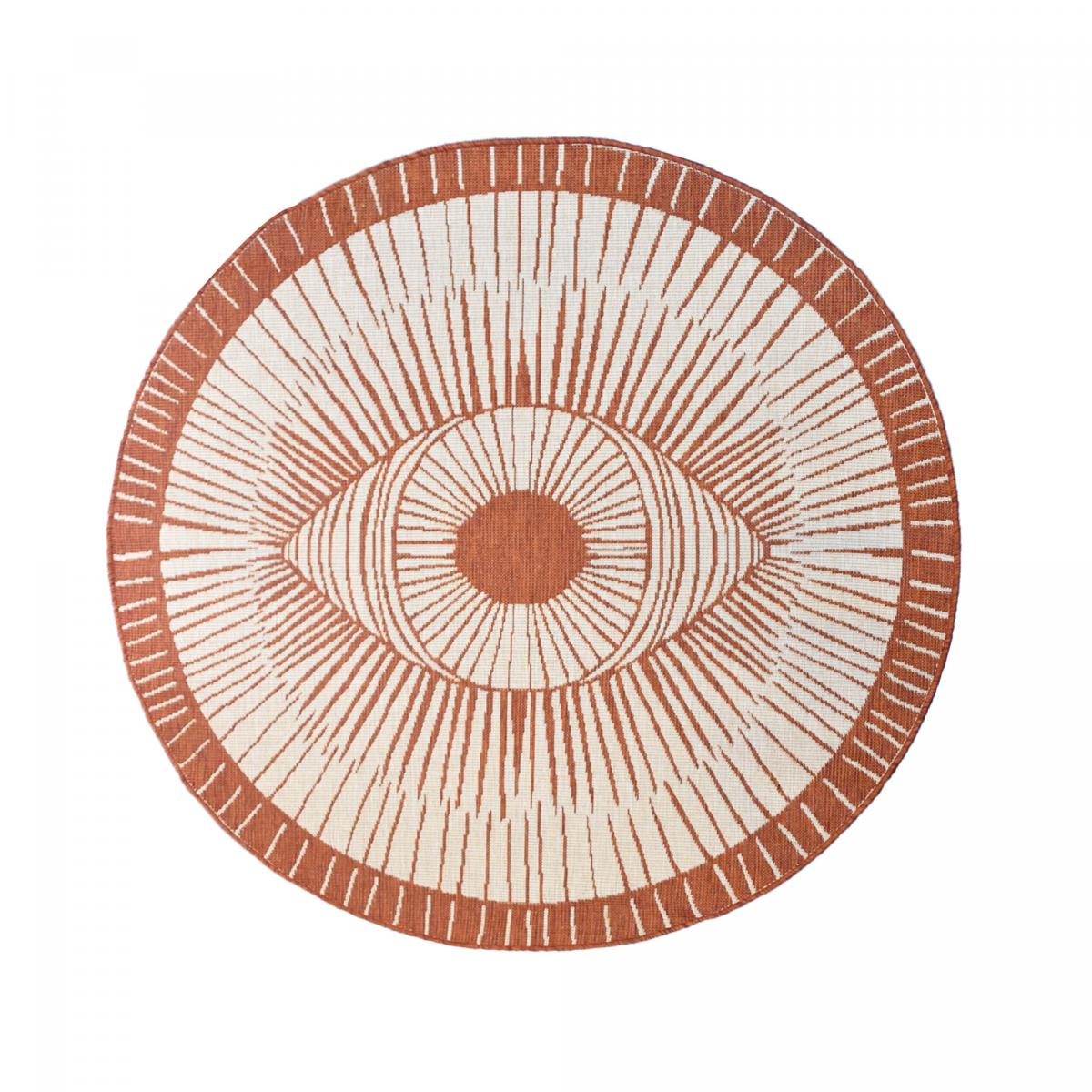 Tapis rond d'extérieur, kilim reversible LYN2 B ROND REVERSIBLE