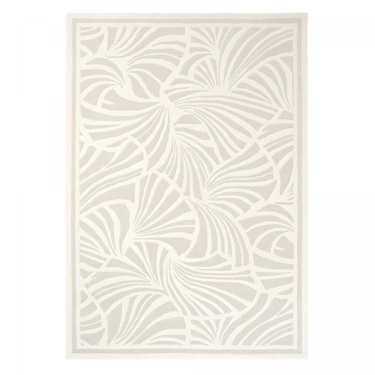 Tapis salon et chambre fait à la main en laine motif faux uni FANS