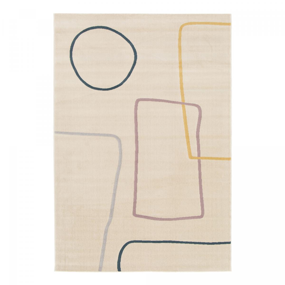 Tapis salon et chambre tissé motif abstrait FLARINE 5