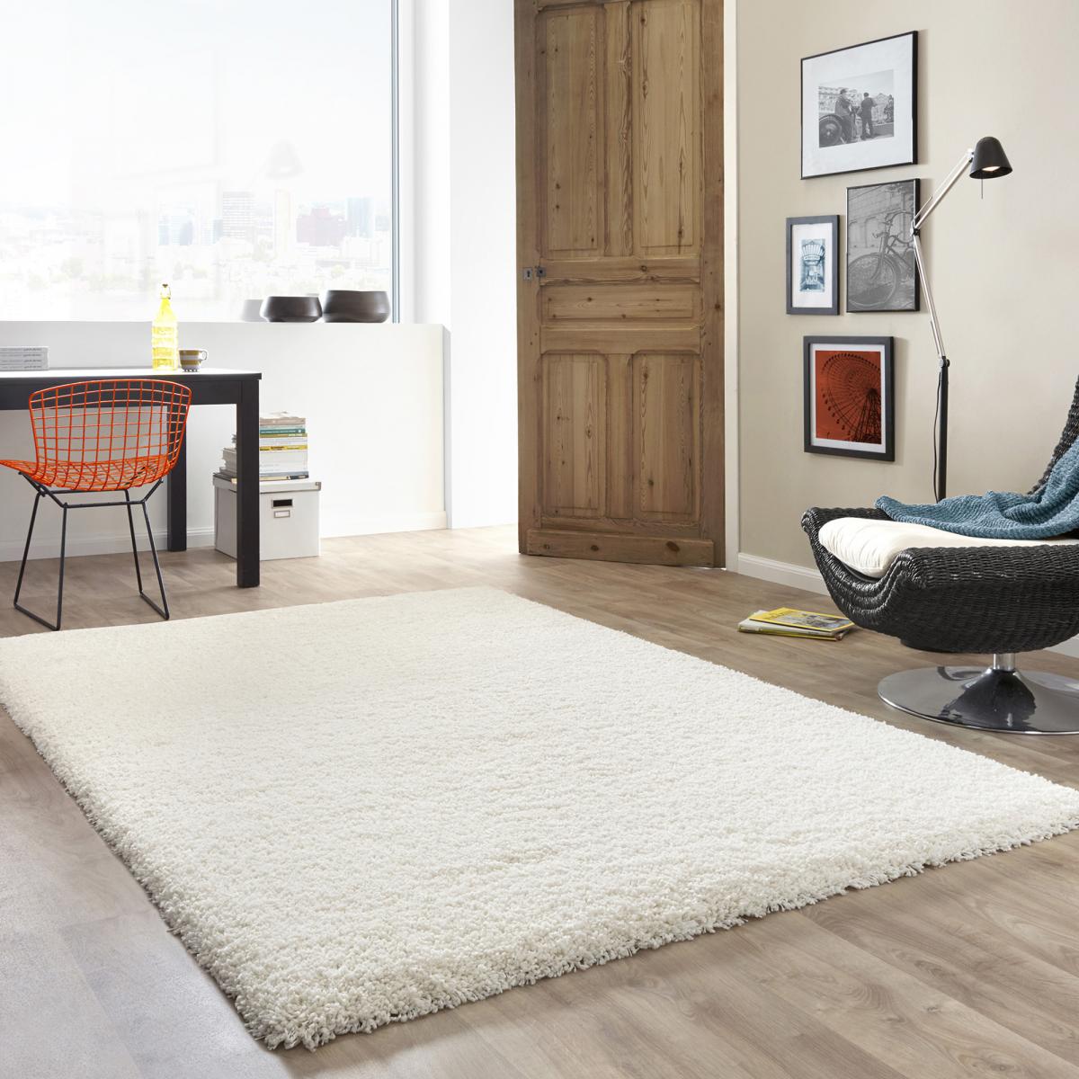 Tapis shaggy tissé motif uni FLEURAN — vue 3