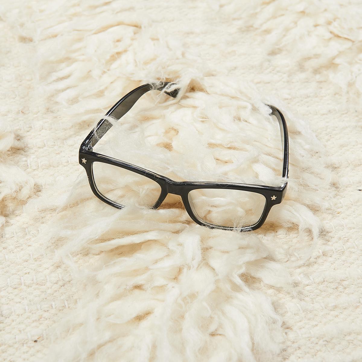 Tapis shaggy fait main en laine motif uni FLOKATA — vue 6