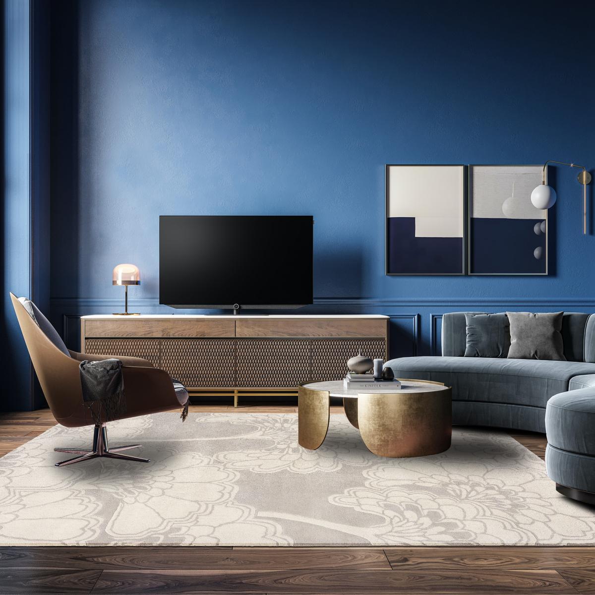 Tapis salon et chambre fait à la main en laine motif floral FLOYSTER — vue 3