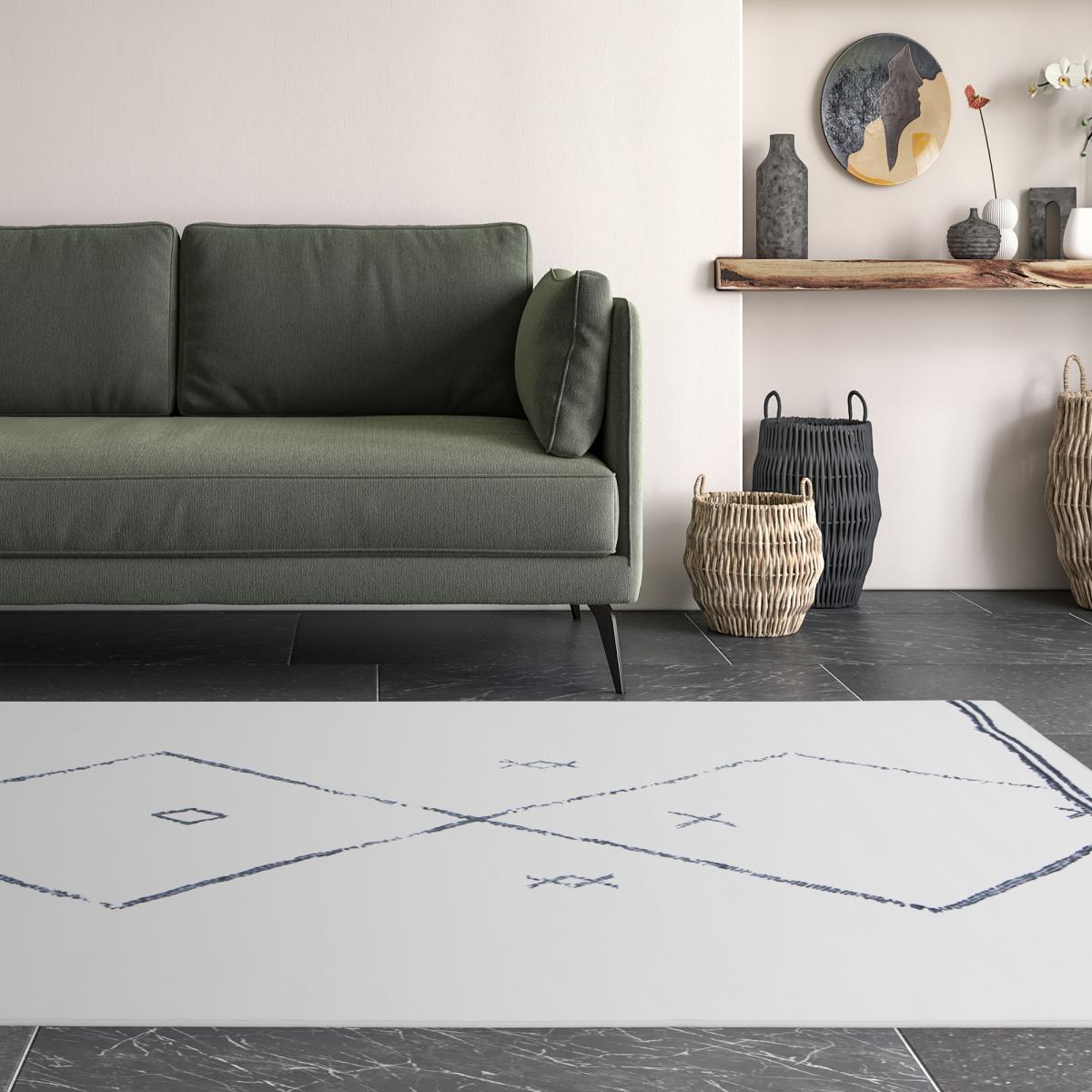 Tapis salon et chambre tissé motif berbère FLONTA 1 — vue 3