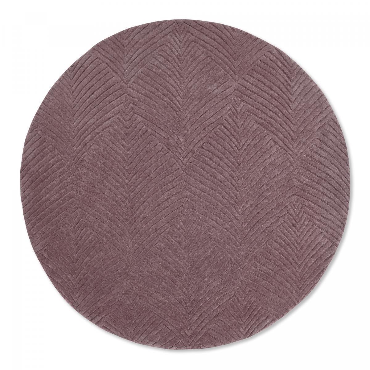 Tapis rond fait à la main en laine motif faux uni FOLIA