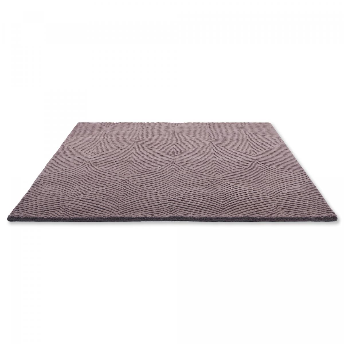 Tapis salon et chambre fait à la main en laine motif faux uni FOLIA — vue 4