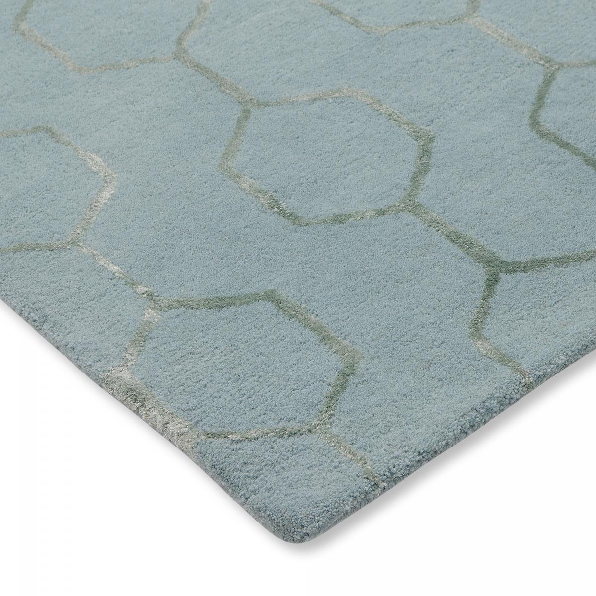 Tapis salon et chambre fait à la main en laine motif faux uni GIO — vue 5