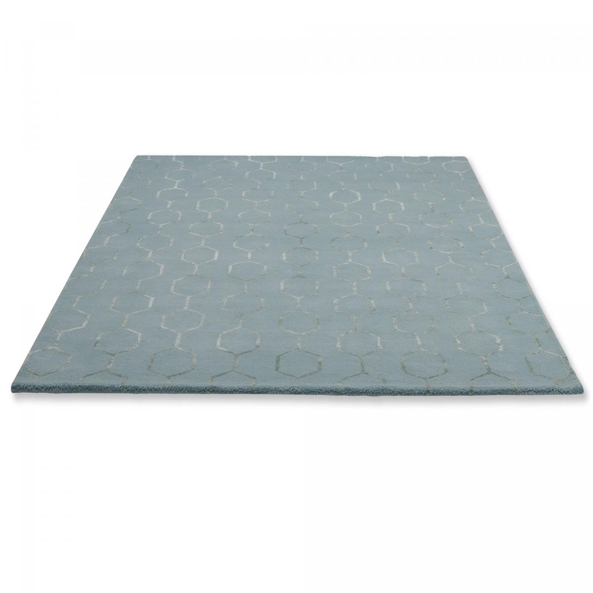 Tapis salon et chambre fait à la main en laine motif faux uni GIO — vue 6