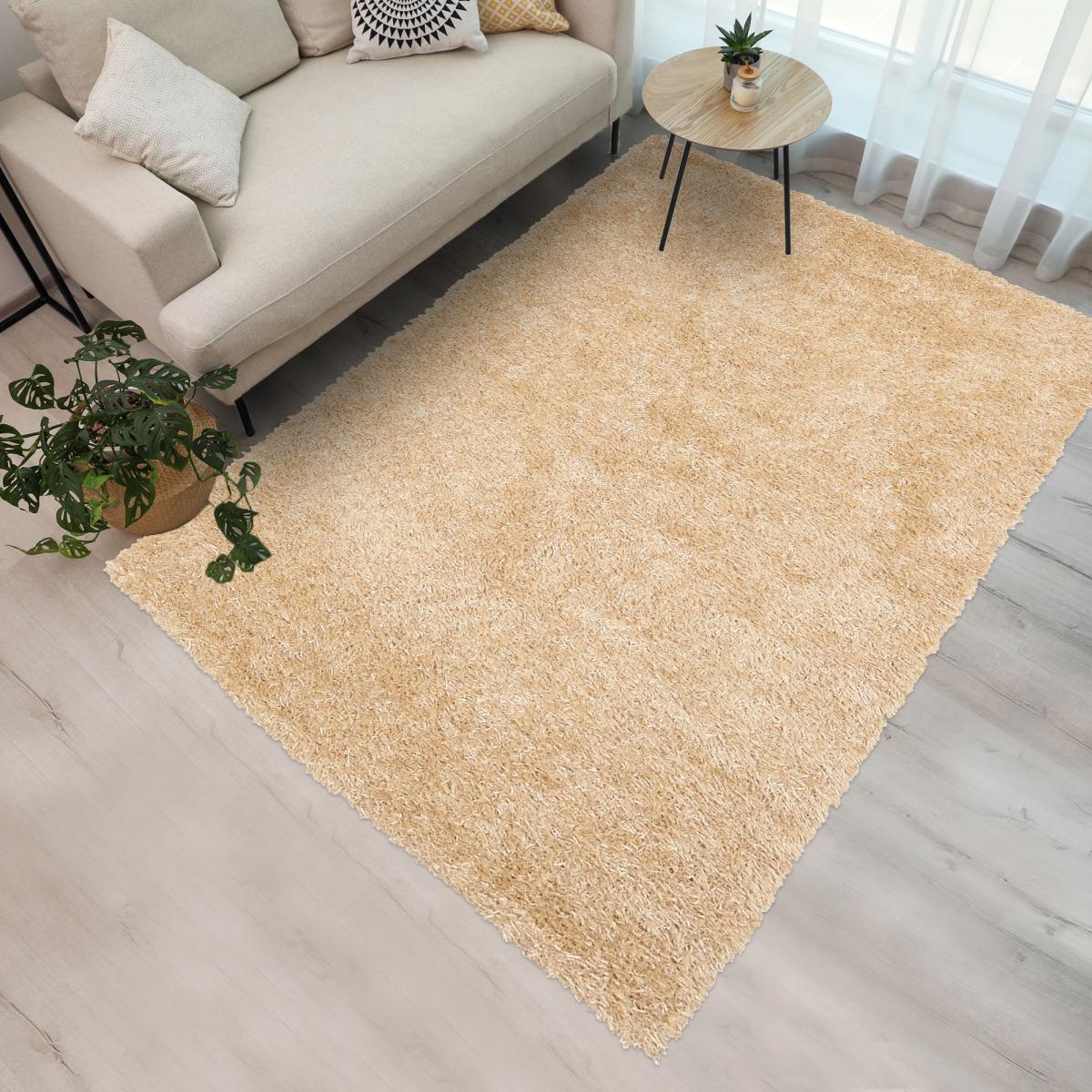 Tapis shaggy fait main motif uni GLAMOURA — vue 3