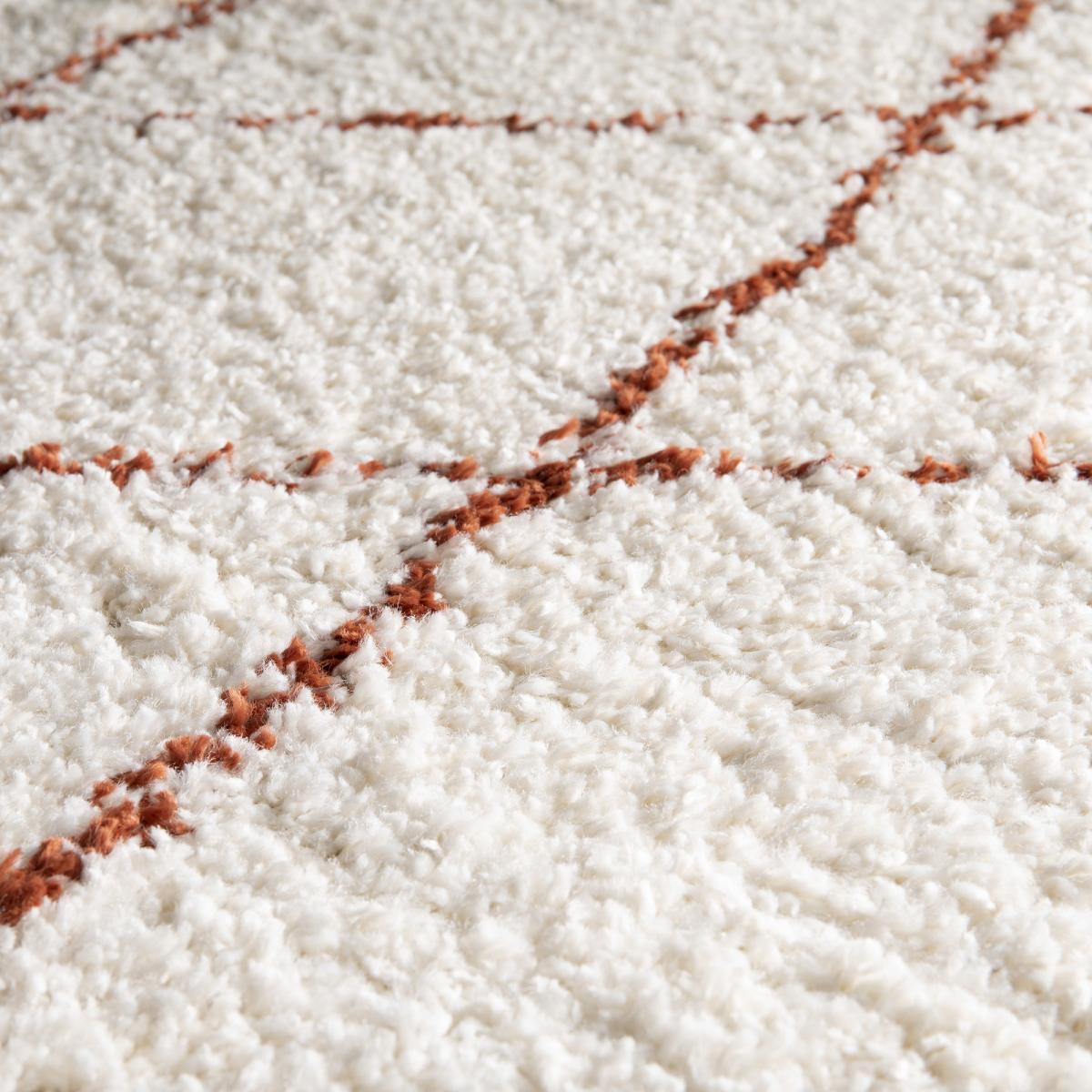 Tapis longs poils shaggy tissé motif berbère HINOU — vue 4