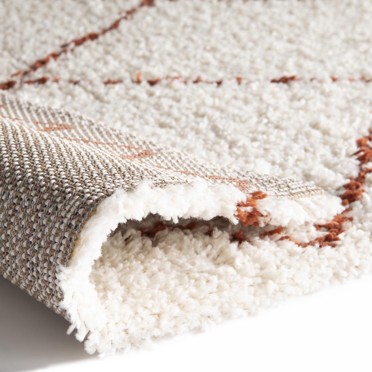 Tapis longs poils shaggy tissé motif berbère HINOU — vue 5