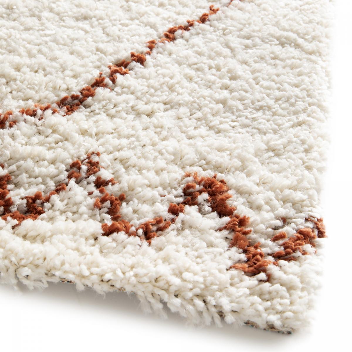 Tapis longs poils shaggy tissé motif berbère HINOU — vue 6