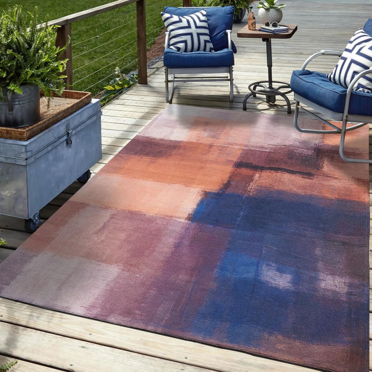 Tapis extérieur tissé kilim rectangle HOMAR — vue 3