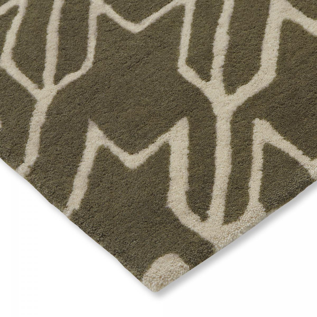 Tapis salon et chambre HOUNO, fait à la main motif géométrique — vue 6