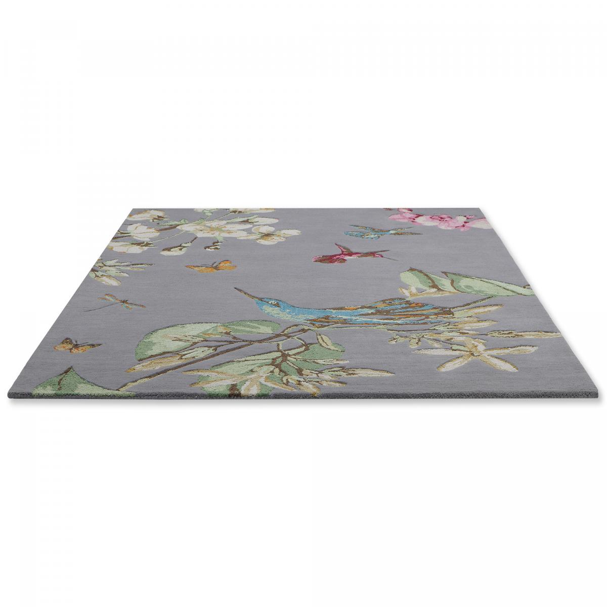 Tapis salon et chambre fait à la main en laine motif floral HUMIBIRD — vue 4