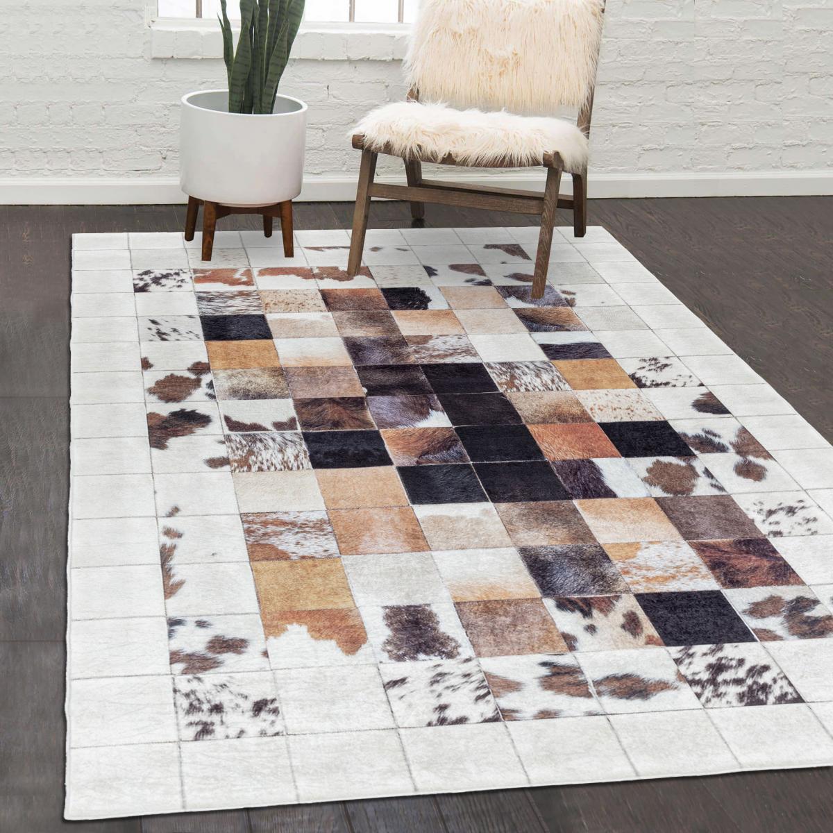 Tapis salon et chambre tissé motif animaux HUSLIO — vue 3