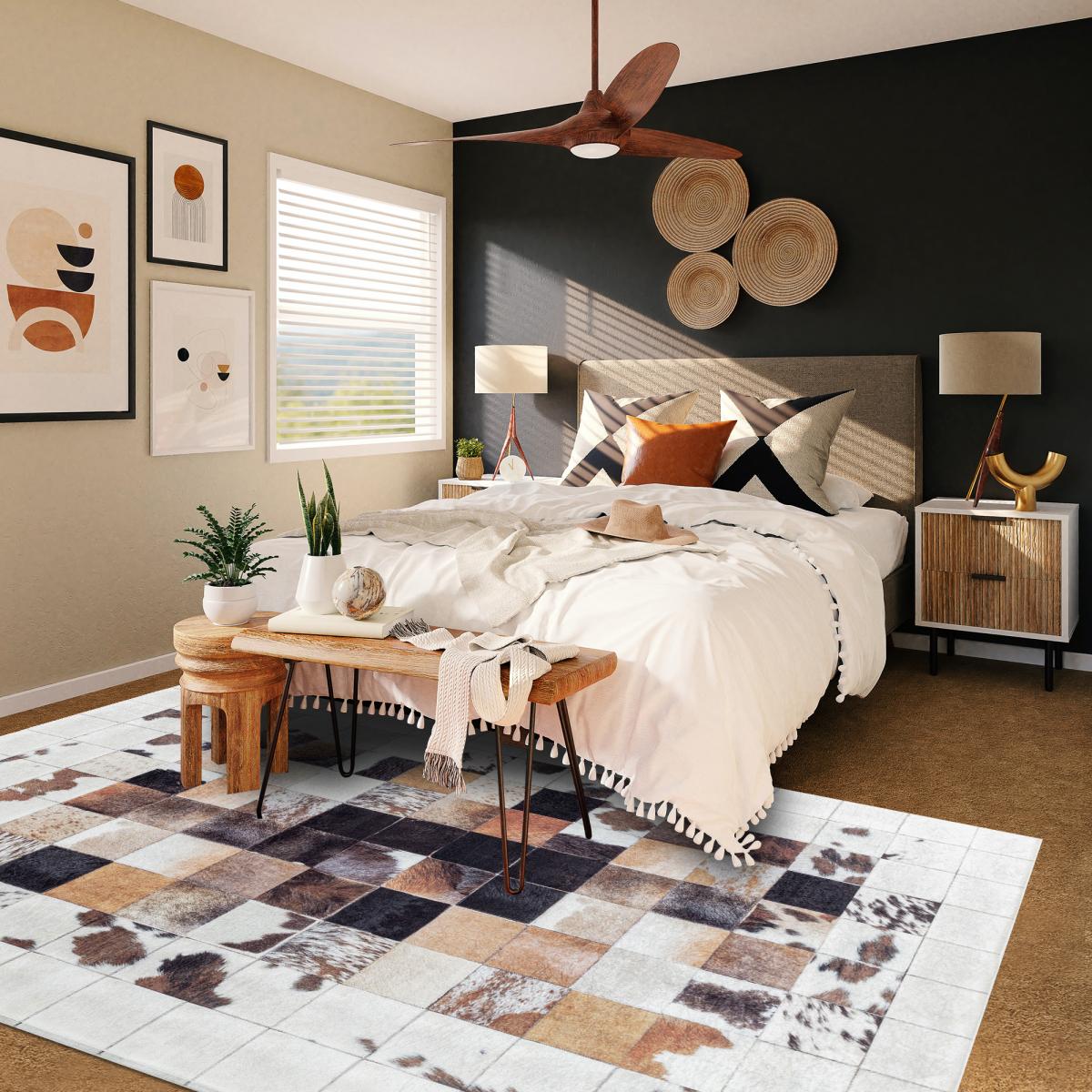 Tapis salon et chambre tissé motif animaux HUSLIO — vue 6