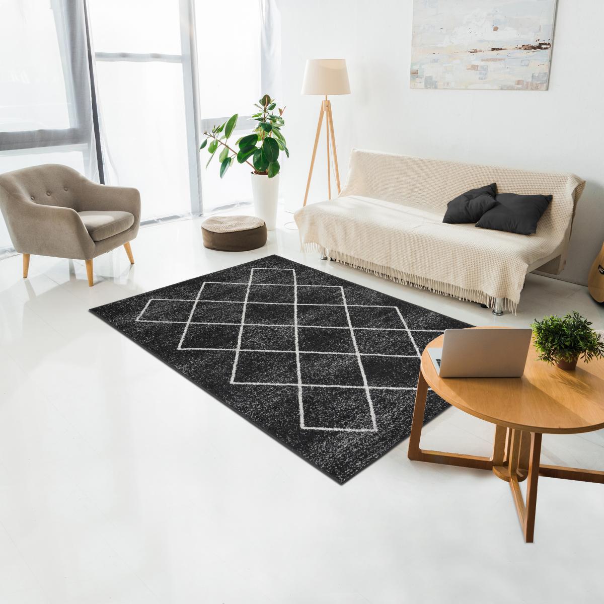 Tapis salon et chambre tissé motif scandinave BALANIA — vue 3