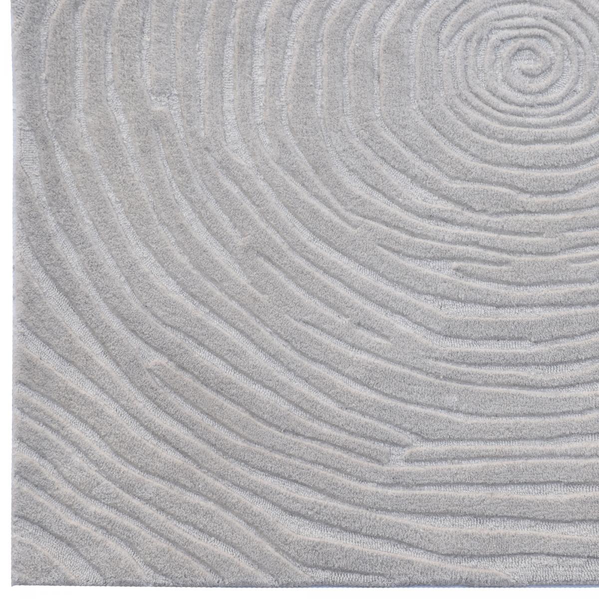 Tapis salon et chambre fait à la main en laine motif faux uni IZ — vue 4