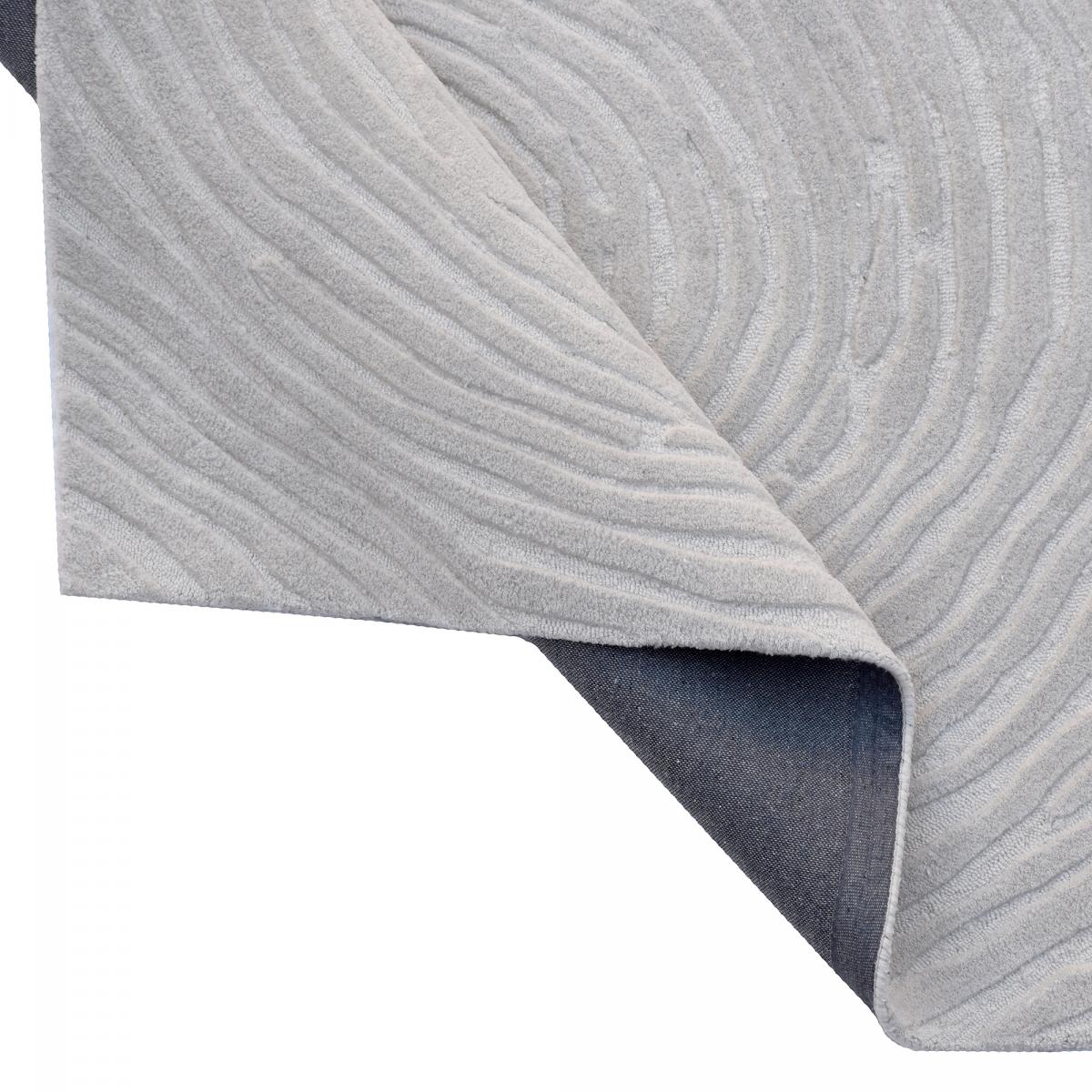 Tapis salon et chambre fait à la main en laine motif faux uni IZ — vue 5