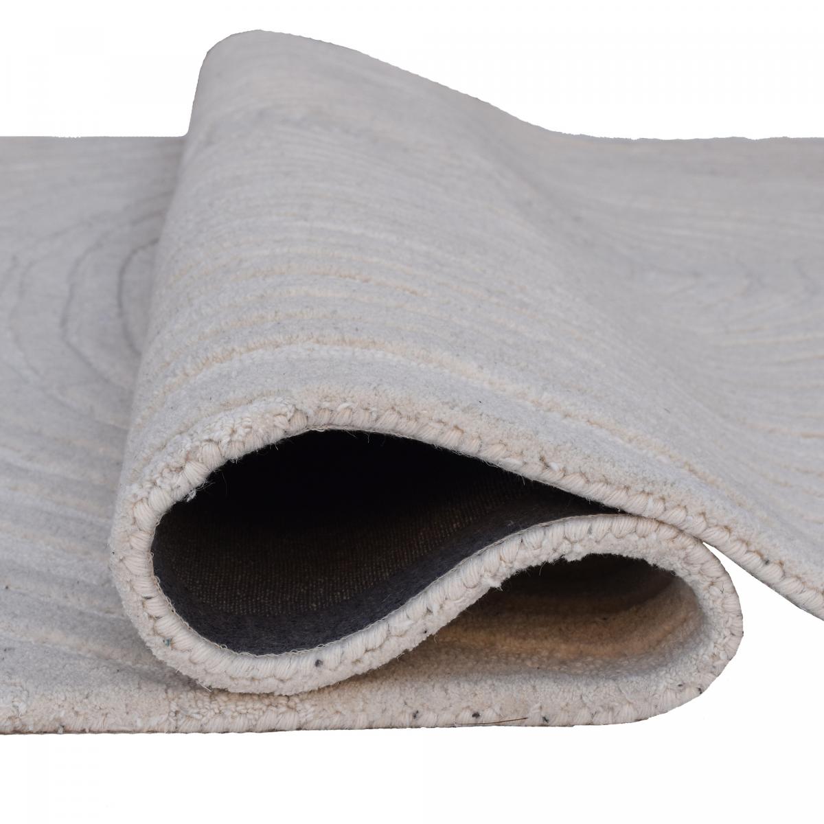 Tapis salon et chambre fait à la main en laine motif faux uni IZ — vue 6