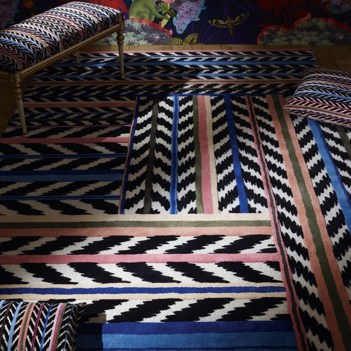 Tapis salon et chambre fait main en laine motif géométrique JAIPUR — vue 3