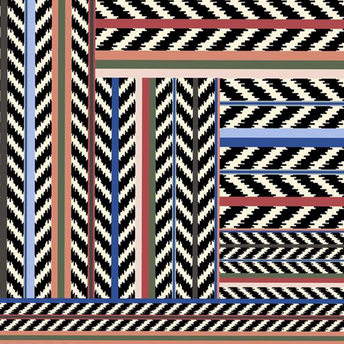 Tapis salon et chambre fait main en laine motif géométrique JAIPUR — vue 4