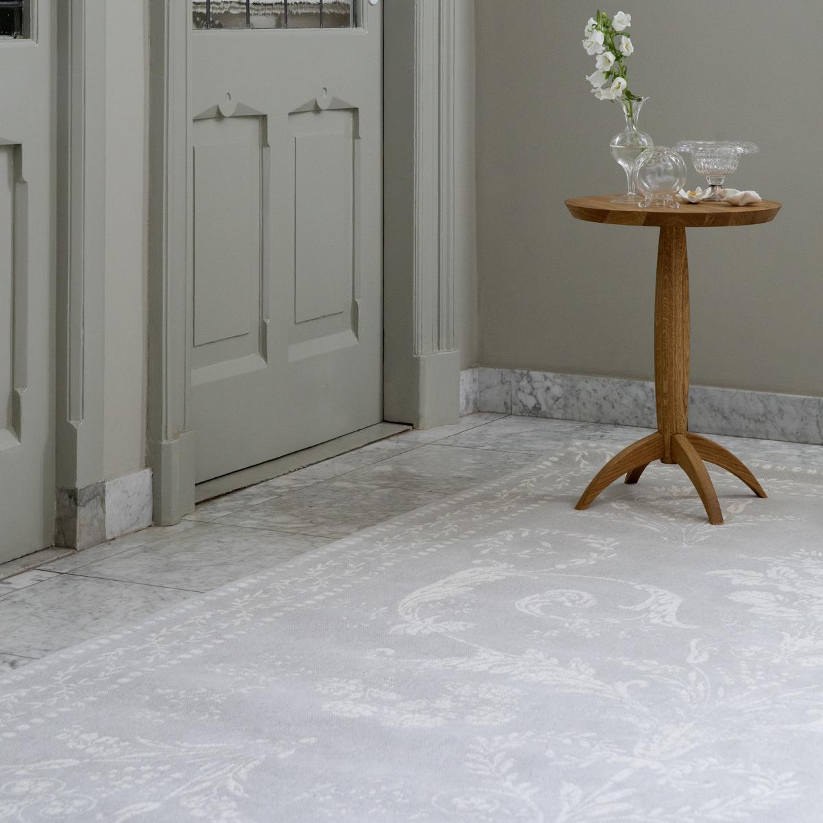 Tapis salon et chambre fait main en coton motif floral JOSETTE — vue 3