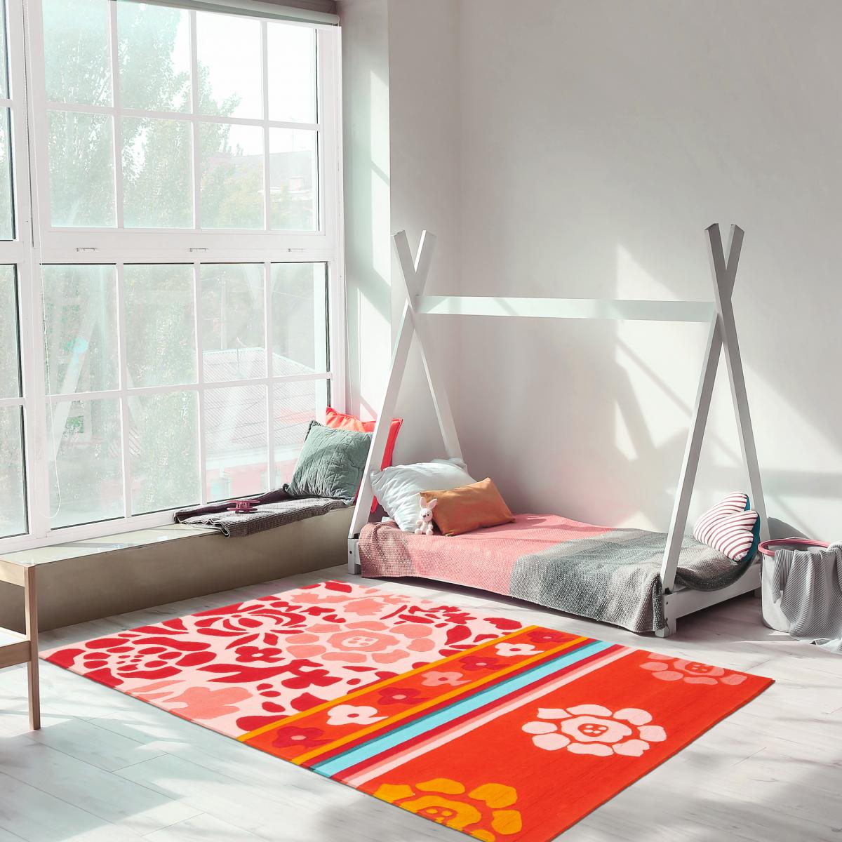 Tapis Chambre fait main en acrylique motif géométrique JOYLA — vue 6