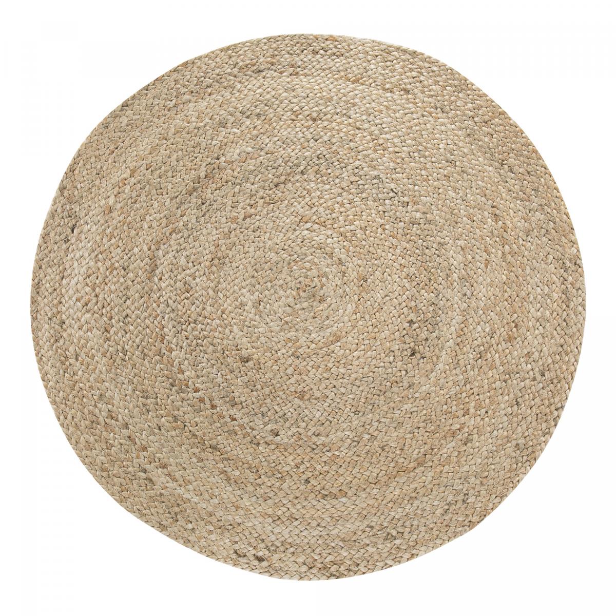 Tapis rond tissé en jute motif uni JUTERON