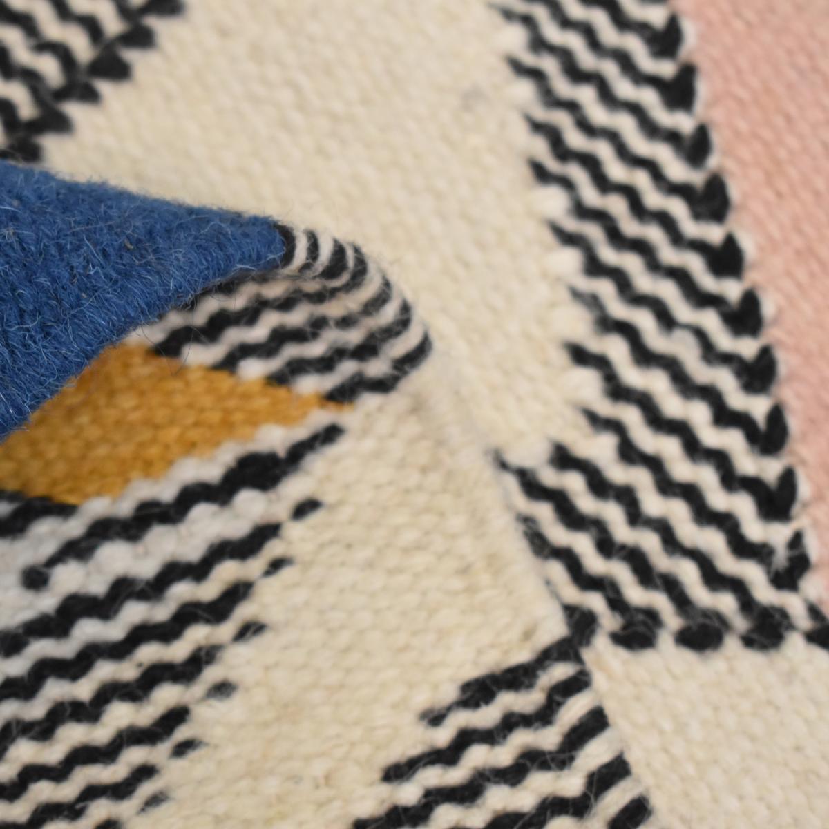 Tapis kilim MULTILO, fait à la main en laine motif géométrique — vue 4