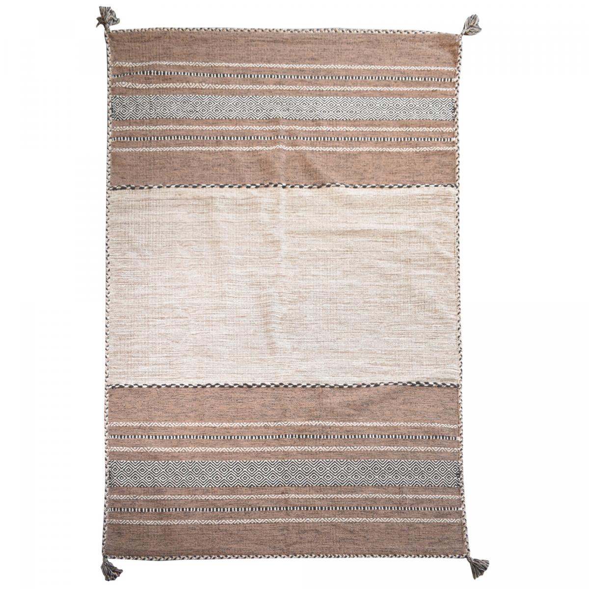 Tapis kilim fait main en coton motif ethnique LYN46 TIVE