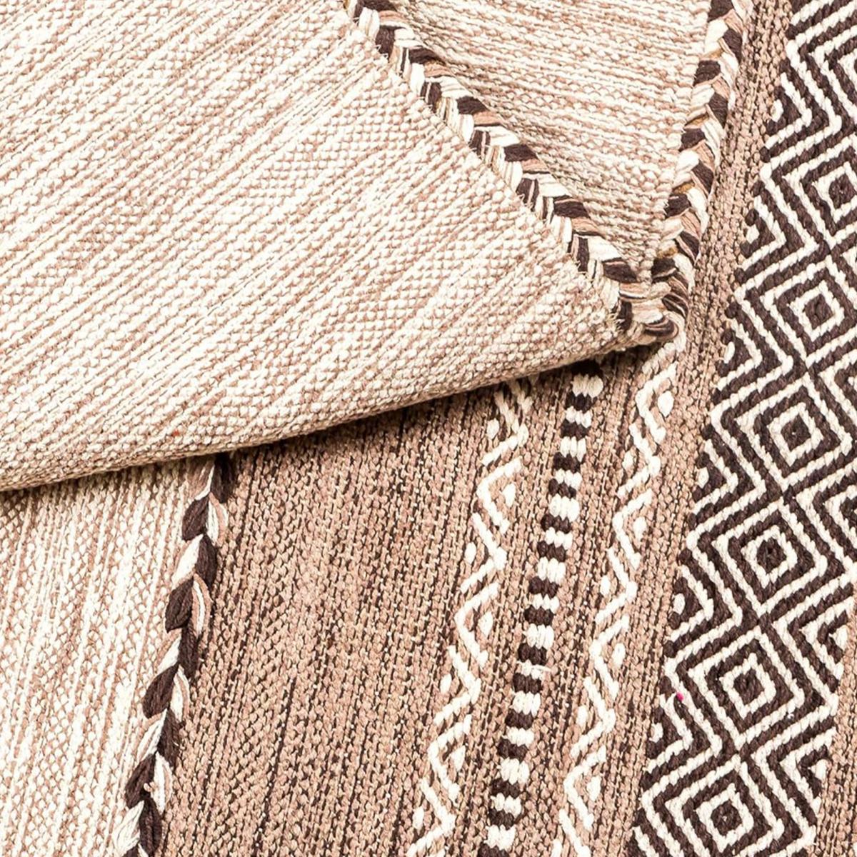 Tapis kilim fait main en coton motif ethnique LYN46 TIVE — vue 4