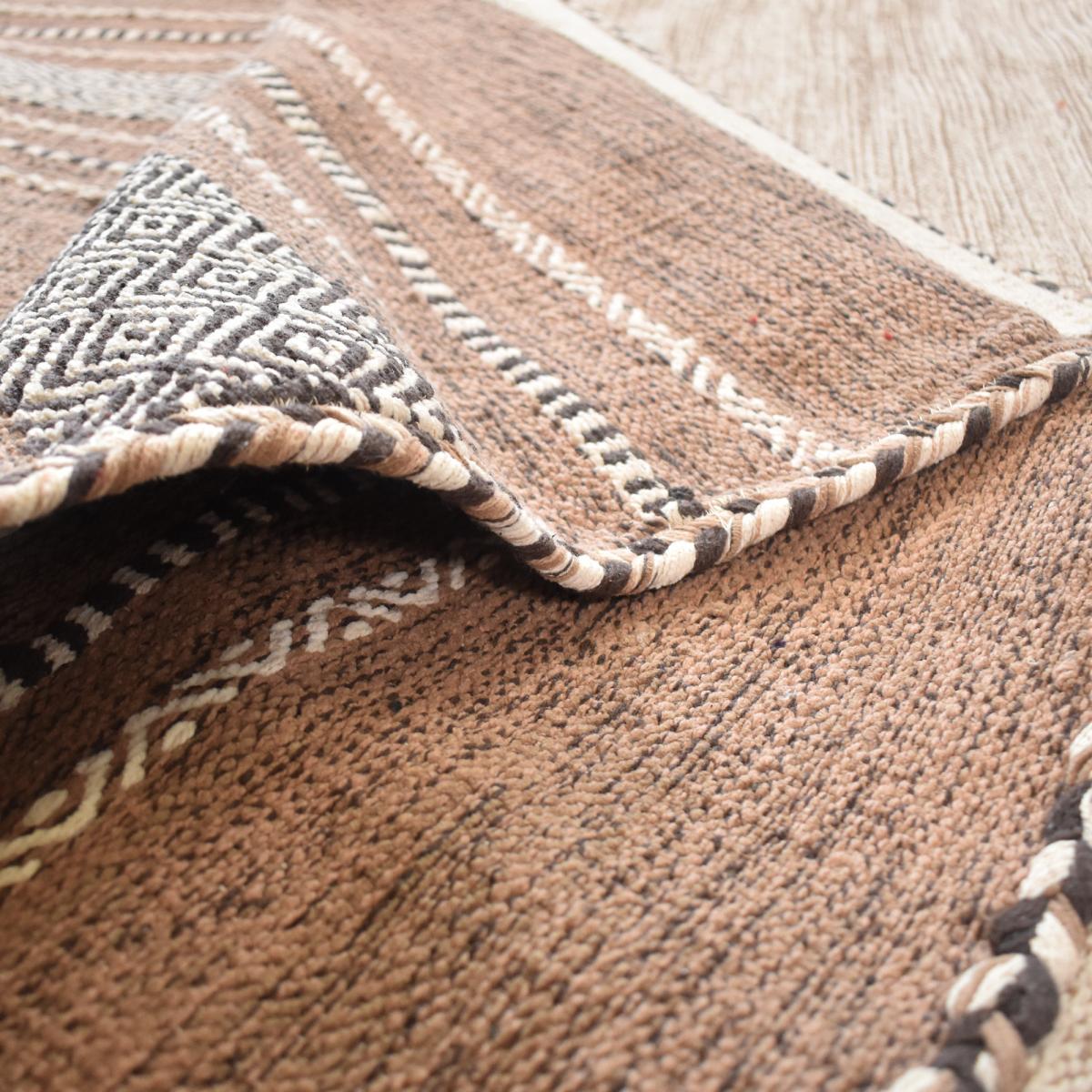 Tapis kilim fait main en coton motif ethnique LYN46 TIVE — vue 6