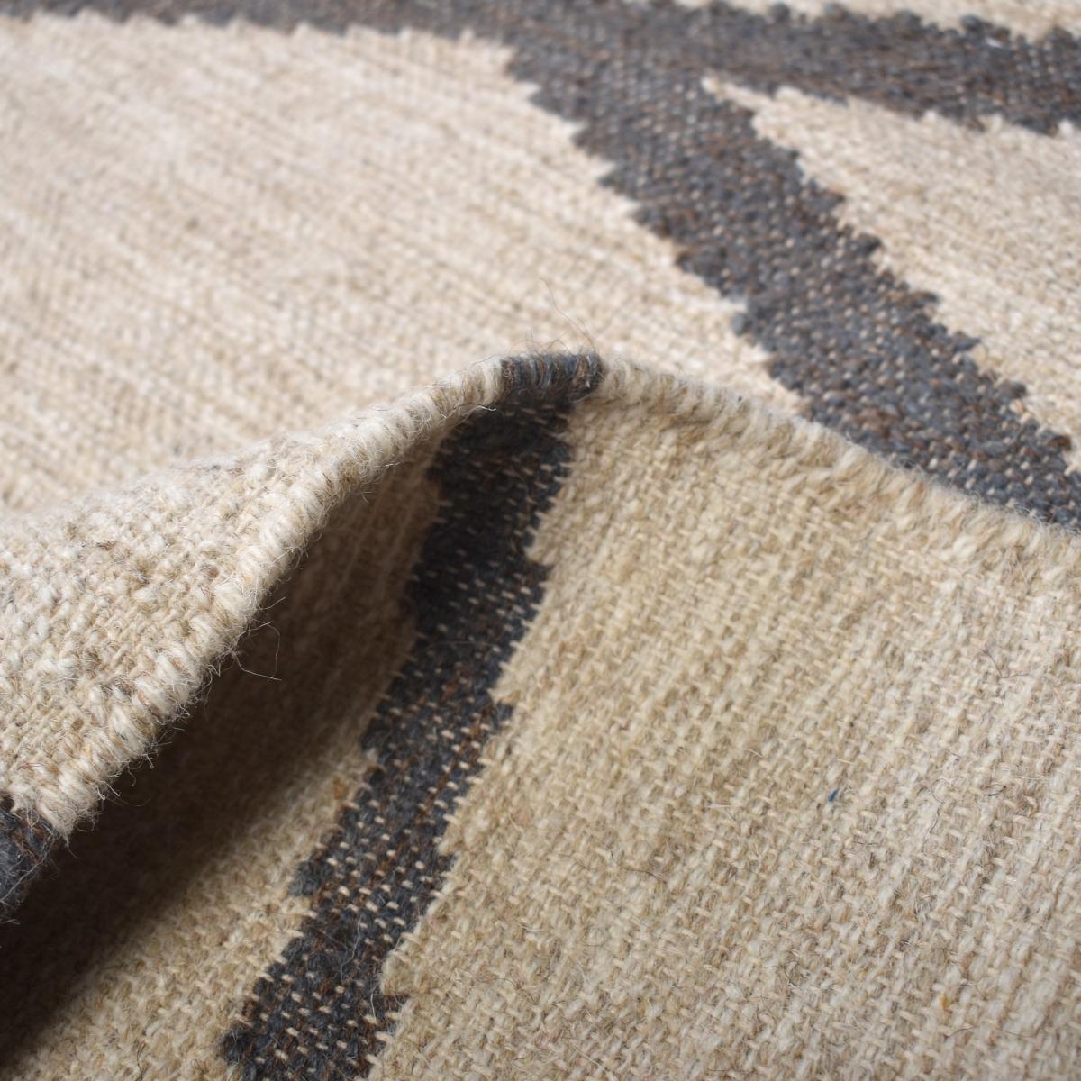 Tapis kilim BLANBLEU, fait à la main en laine motif géométrique — vue 5