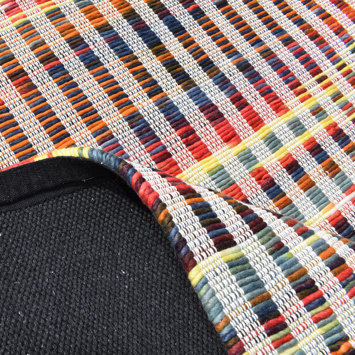 Tapis kilim LINIR, fait à la main en laine motif géométrique — vue 5