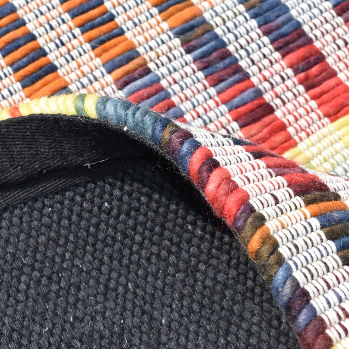 Tapis kilim LINIR, fait à la main en laine motif géométrique — vue 6