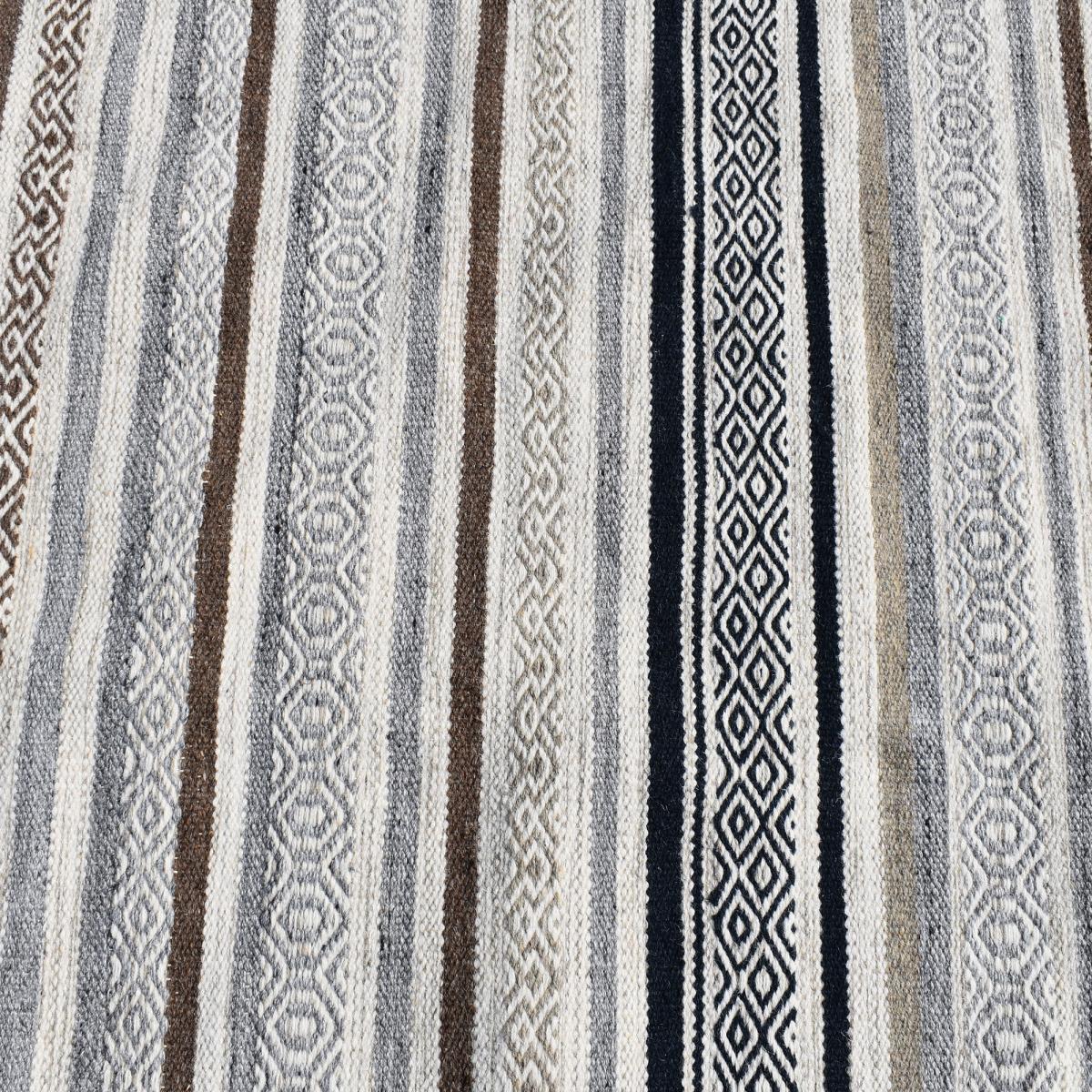Tapis kilim LALAO, fait à la main en laine motif géométrique — vue 6