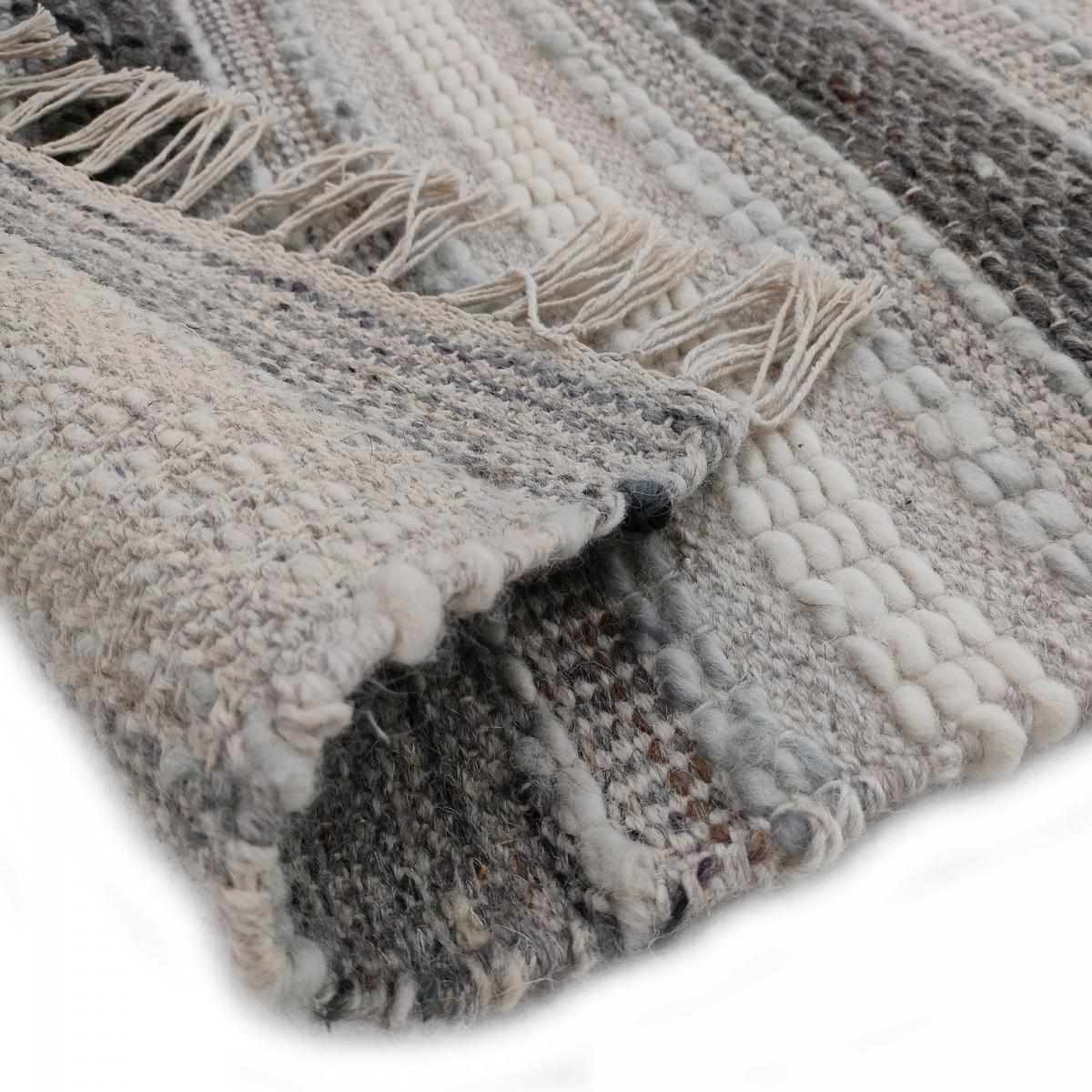 Tapis kilim fait main en PET motif géométrique — vue 5